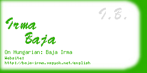 irma baja business card